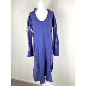 Vintage Y2K 2 Be Free Hoodie Sweatshirt Dress Purple Midi